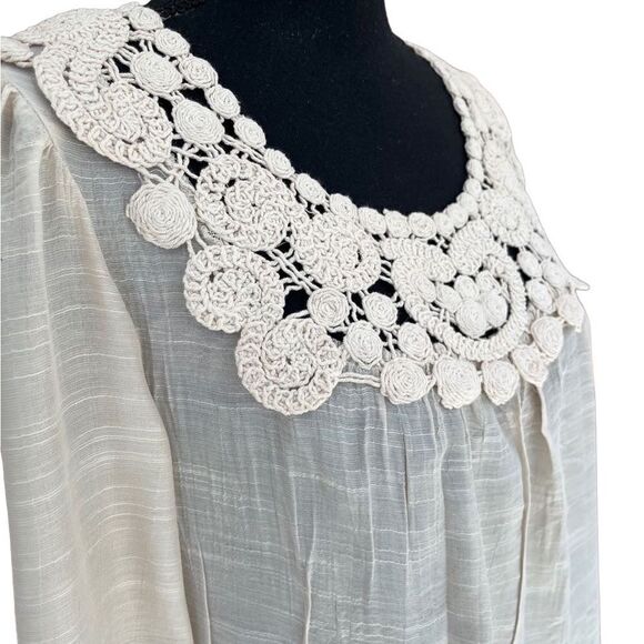 ADIVA ivory top with cotton crochet bodice details, size S - Picture 3 of 7